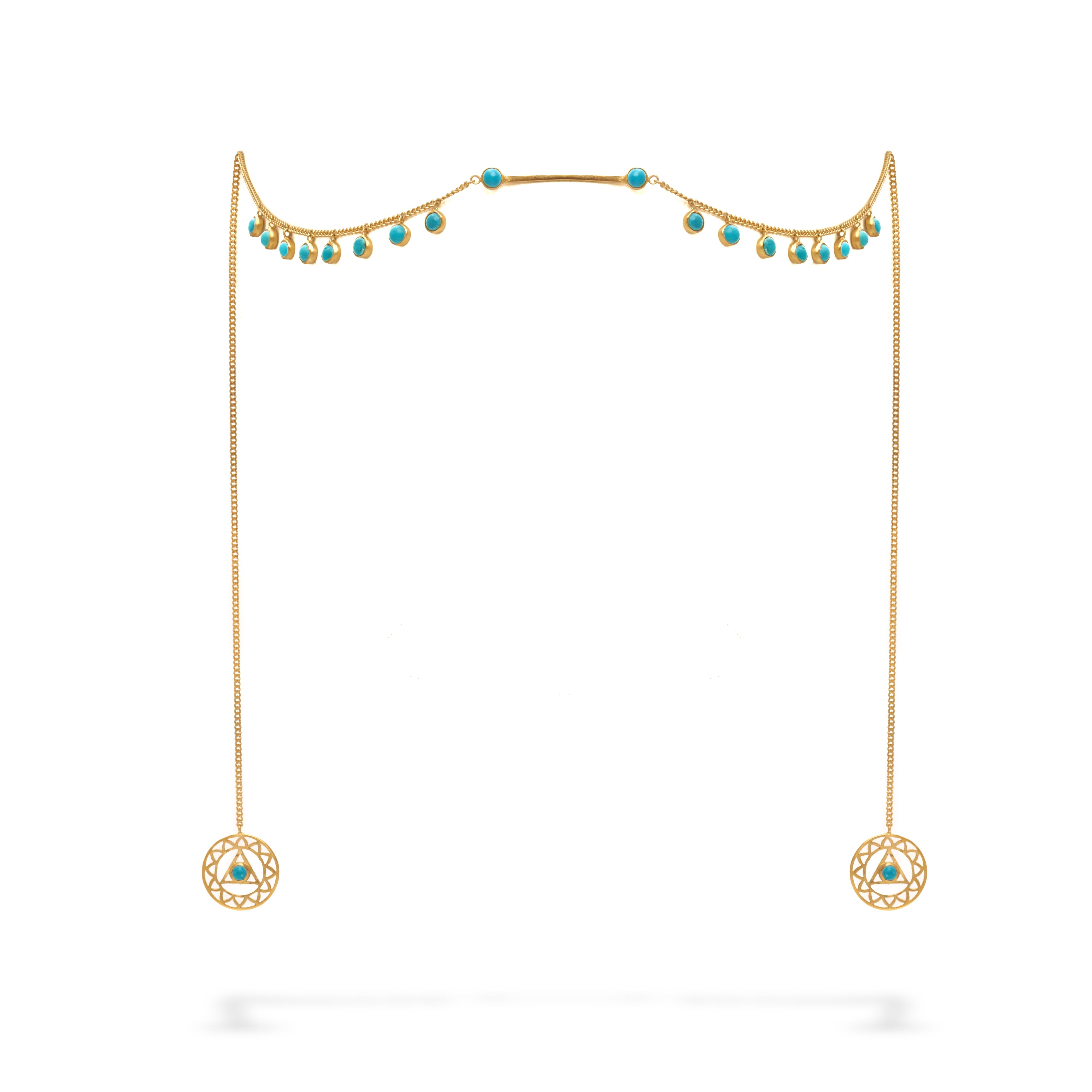 Vishuddha Symbol Face Chain in Gold