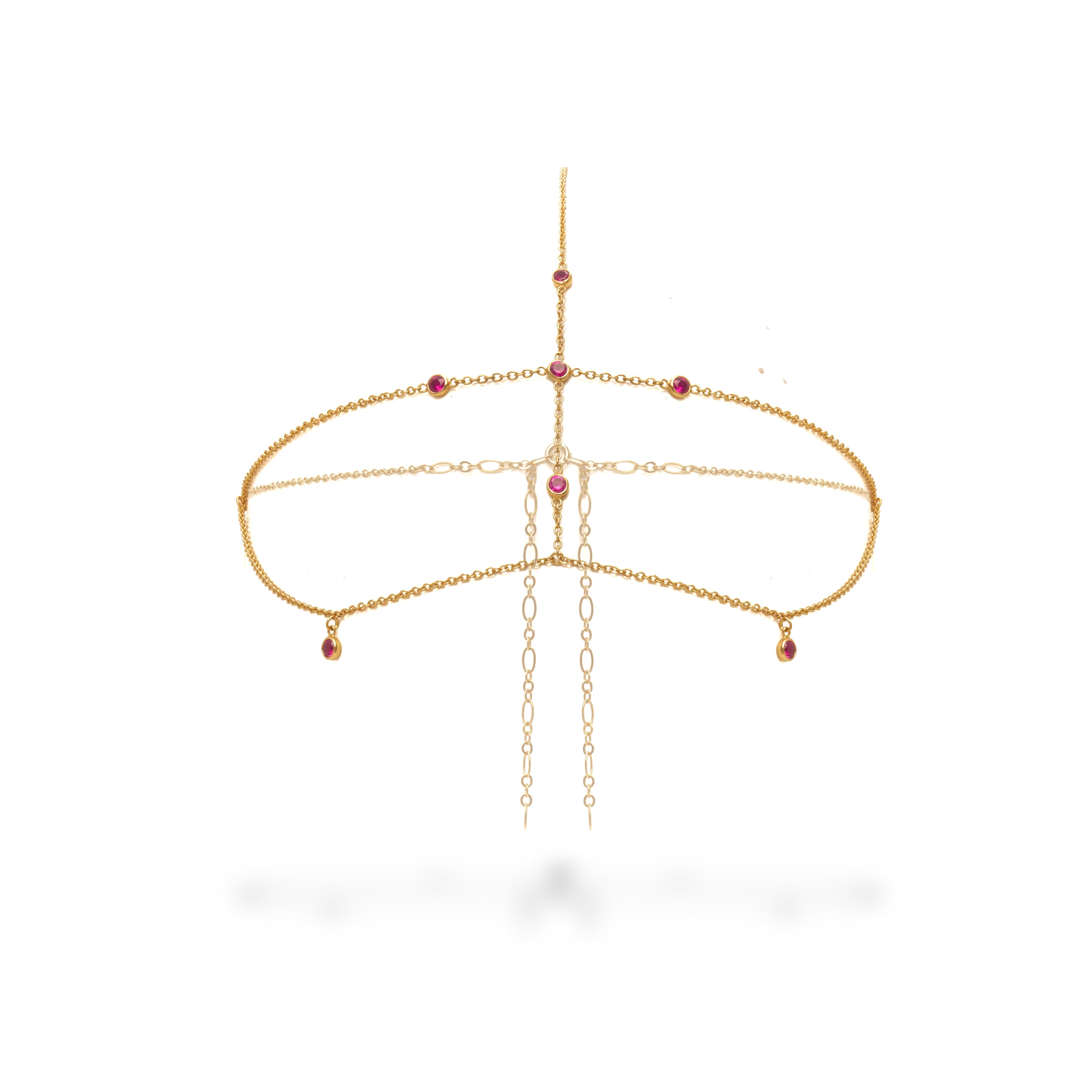 Gold Veiled Face chain